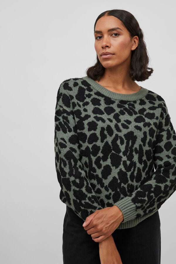 Vila Jersey animal print Verde