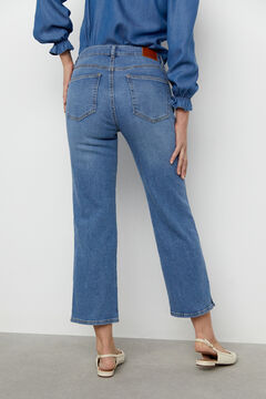 Cortefiel Straight cropped jeans Blue jeans