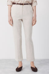Cortefiel Linen trousers Printed white