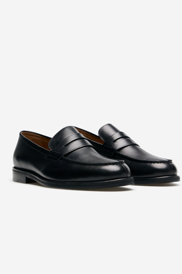 Cortefiel Leather loafer Black
