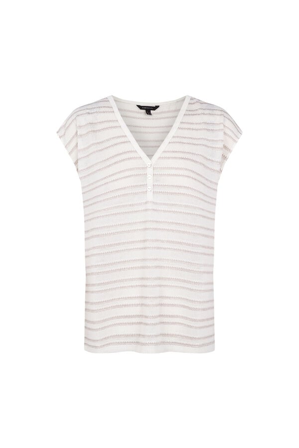 Cortefiel T-shirt com estrutura de riscas Tostado