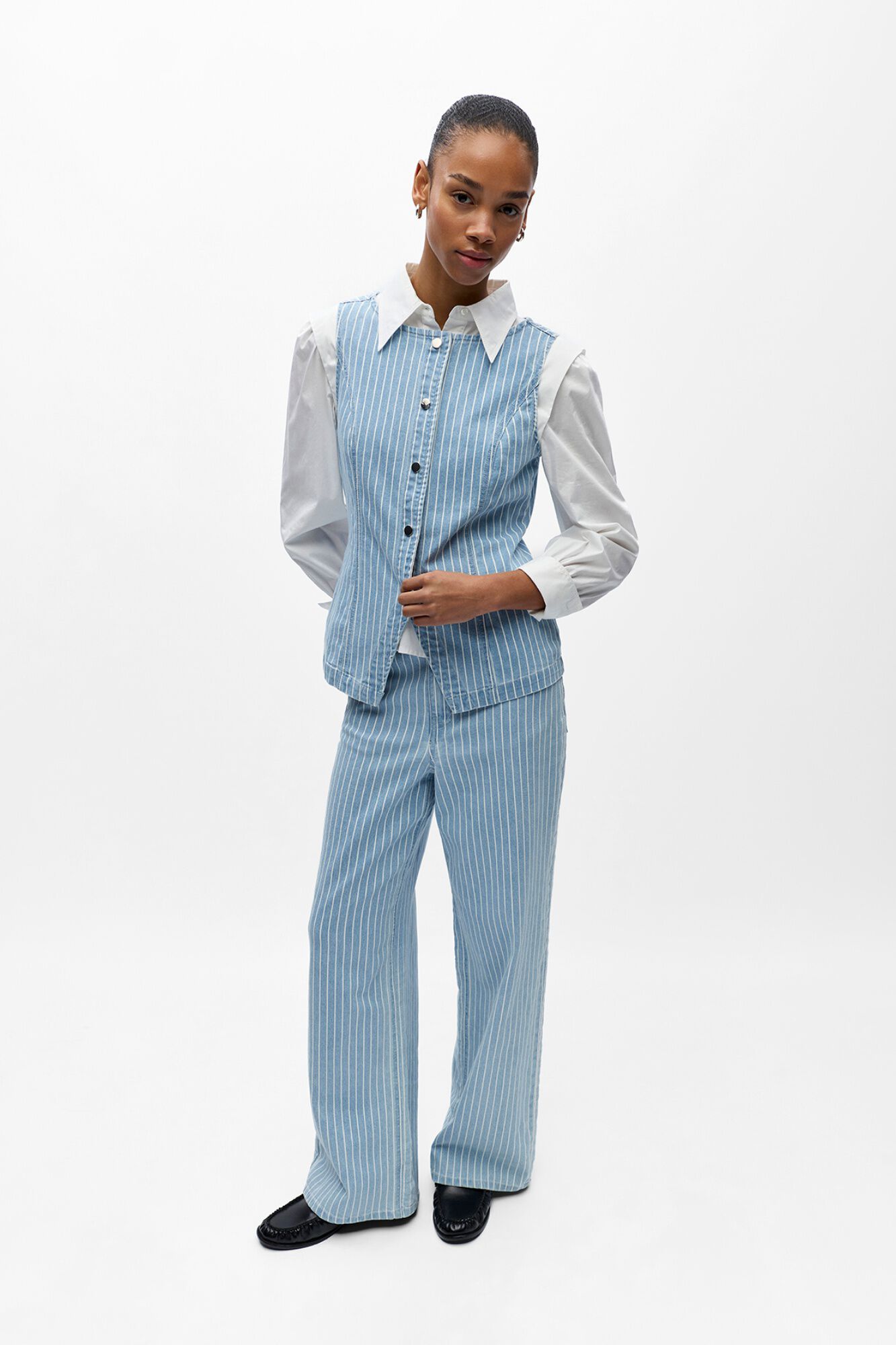 Object Striped denim trousers