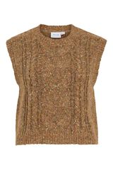 Vila Cable knit gilet Camel