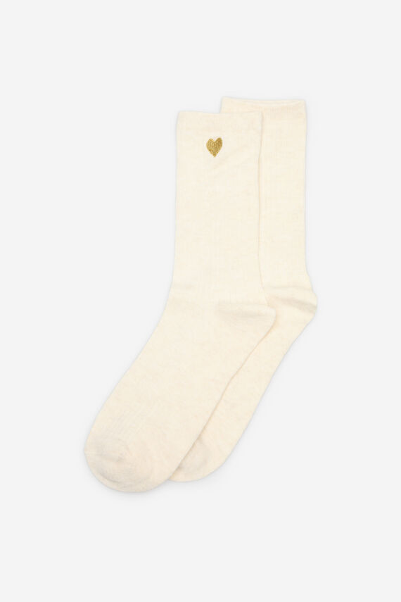 Calcetines largos corazón lúrex