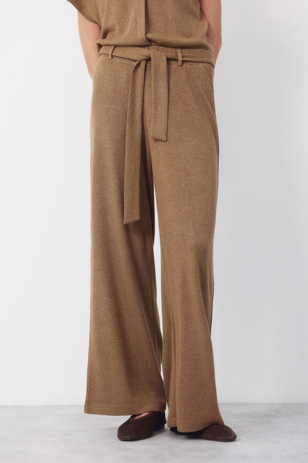 Cortefiel Rustic jersey-knit trousers Kaki