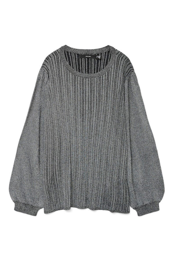 Vero Moda Curve Suéter canelado lurex plus size Preto