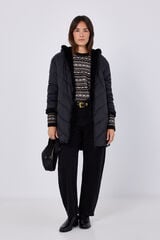 Cortefiel Anorak acolchado reversible efecto pelo Negro