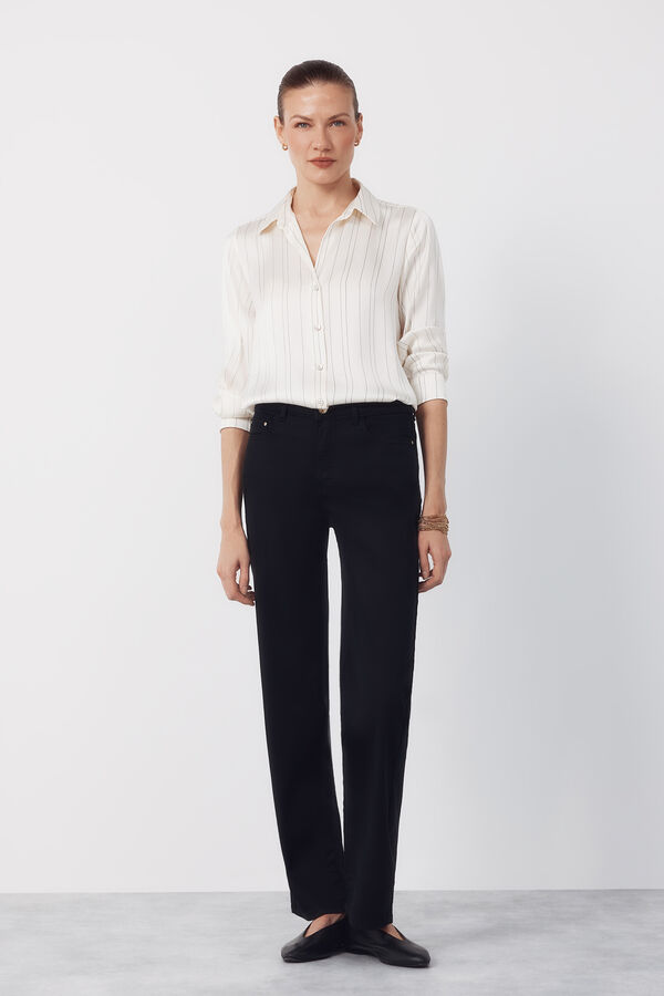 Cortefiel Satin-finish shirt Printed white