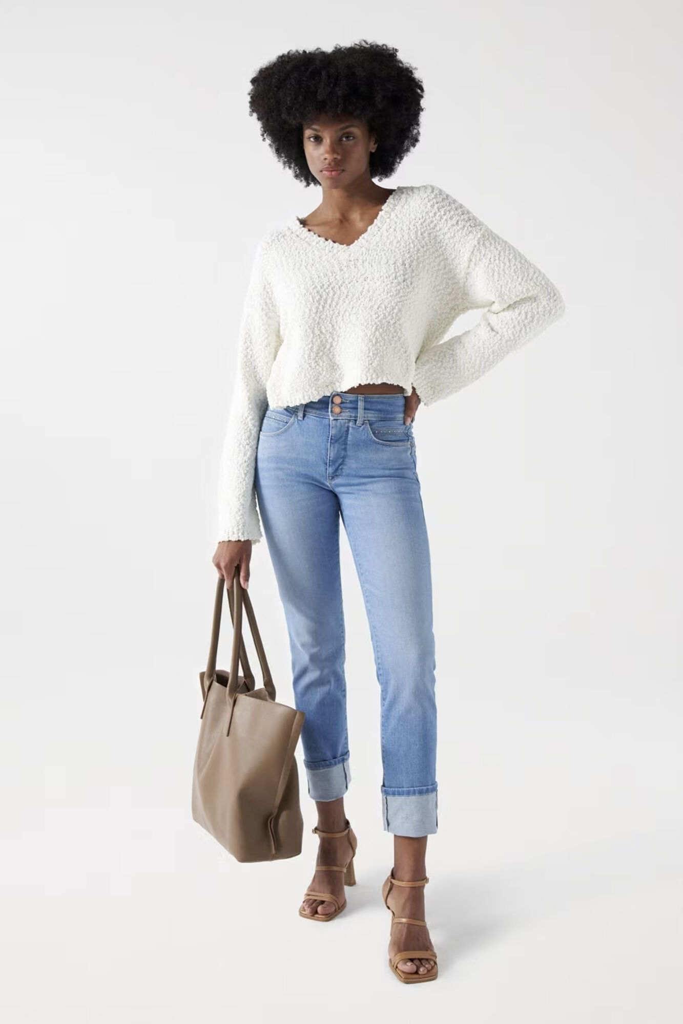 Secret Push In slim jeans with sparkles Women s jeans Cortefiel