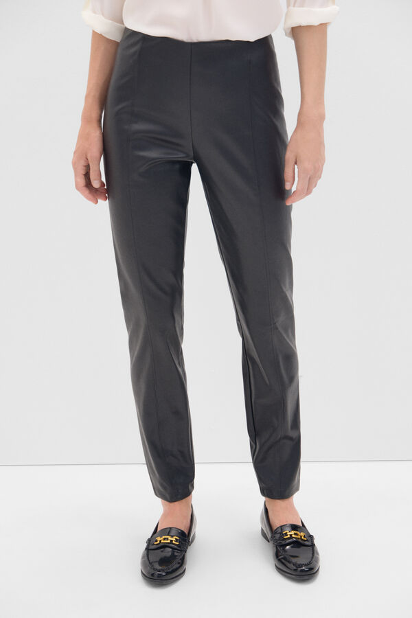 Cortefiel Legging polipiel skinny Negro