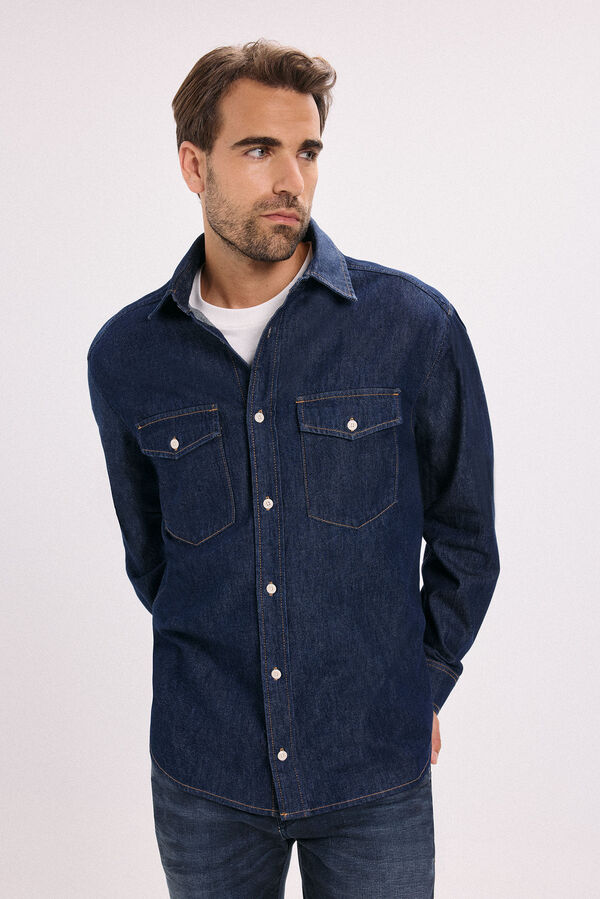 Jack & Jones Camisa regular fit denim Azul marino