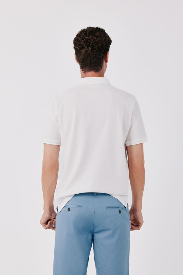 Cortefiel Polo b&aacute;sico piqu&eacute; Blanco