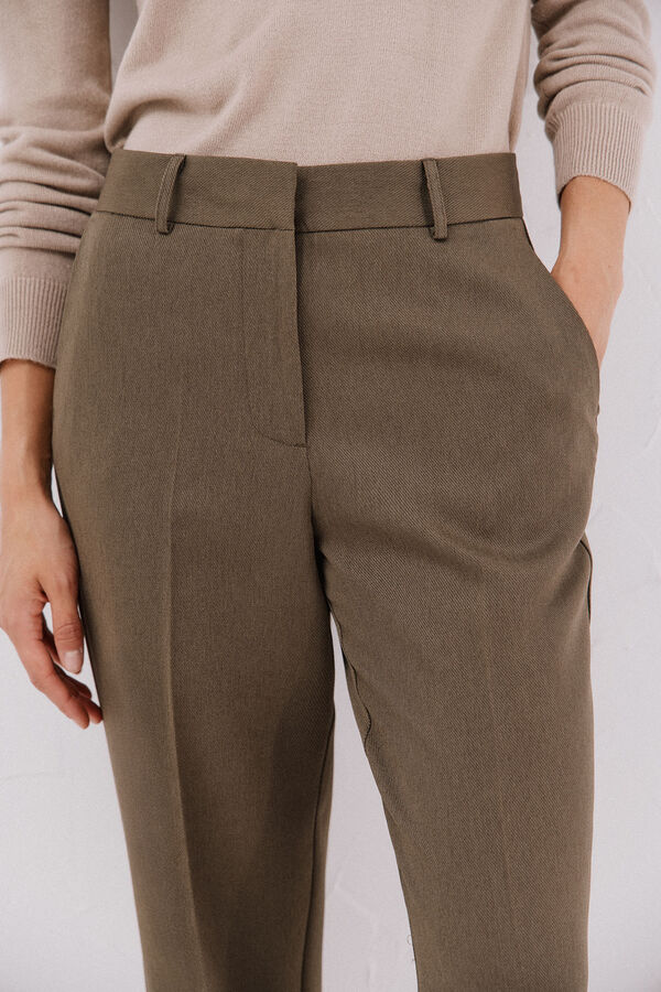 Cortefiel Flare dress pants Kaki