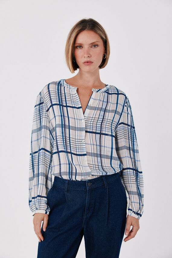 Blusa estampada cuadros