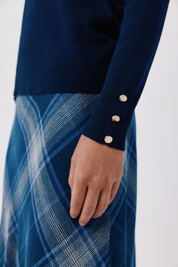 Cortefiel Round neck jumper Navy