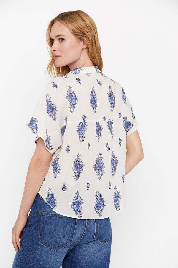 Cortefiel Sustainable printed shirt Printed white