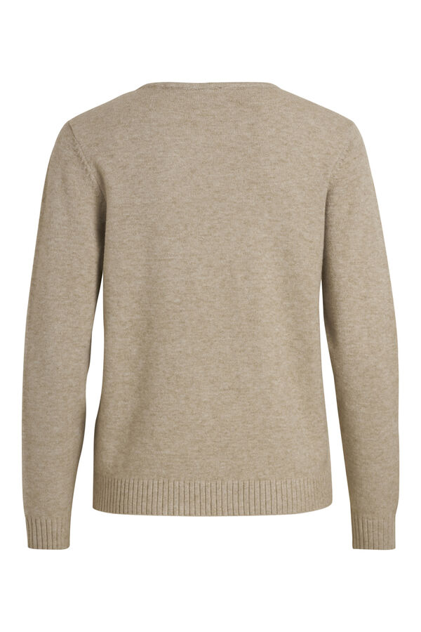 Cortefiel V-neck knit jumper Brown