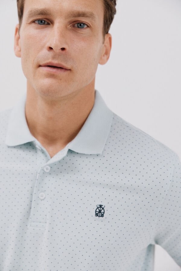 Cortefiel Printed polo shirt Blue
