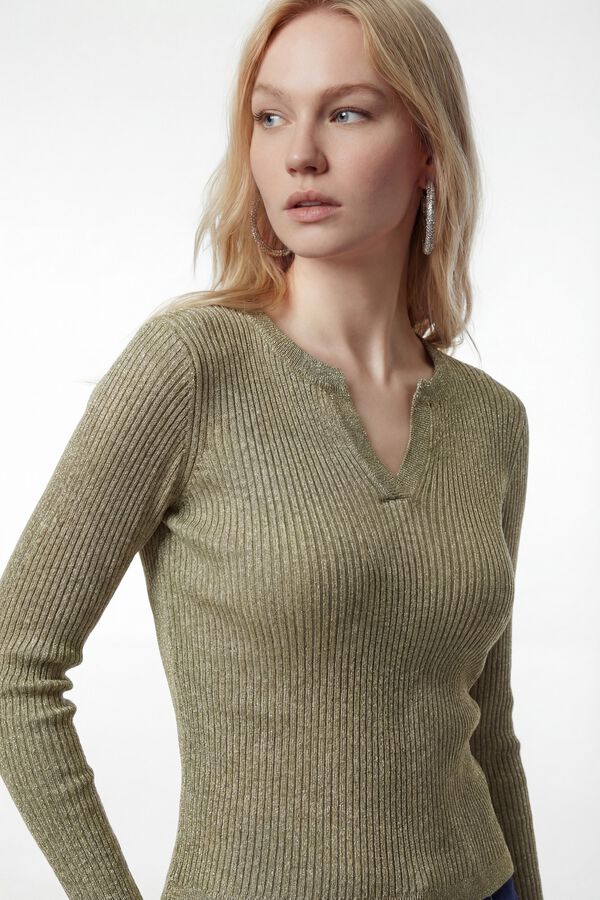 Vero Moda Top de malha com detalhes em lurex Verde