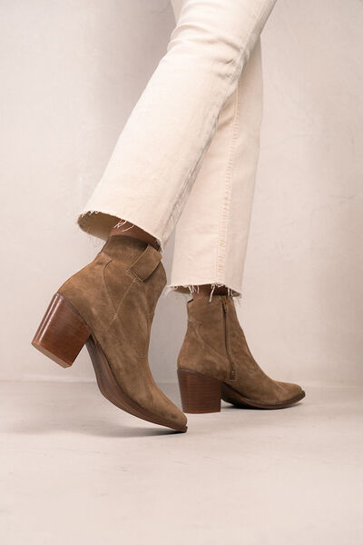 Cortefiel Botines de piel Agustina Beige