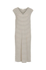 Vila Reversible cotton midi dress Beige