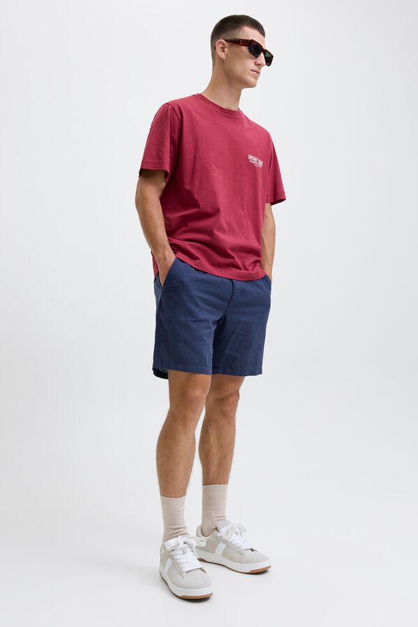 Jack & Jones Bermuda regular fit em linho Azul