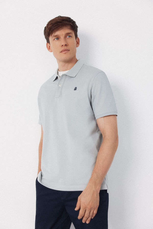Cortefiel Piqu&eacute; basic polo shirt Blue