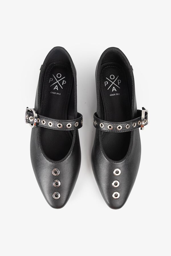 Popa Luzetta nappa ballet flats Black