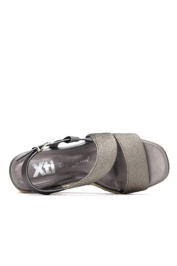 XTI Metallic jute wedge sandal Grey