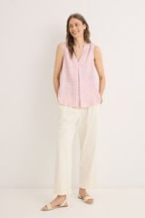 Cortefiel Blusa sin mangas Printed white