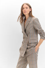 Cortefiel Checked crossed blazer Printed green