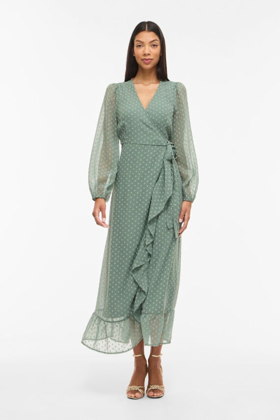 Vestido largo midi de plumeti