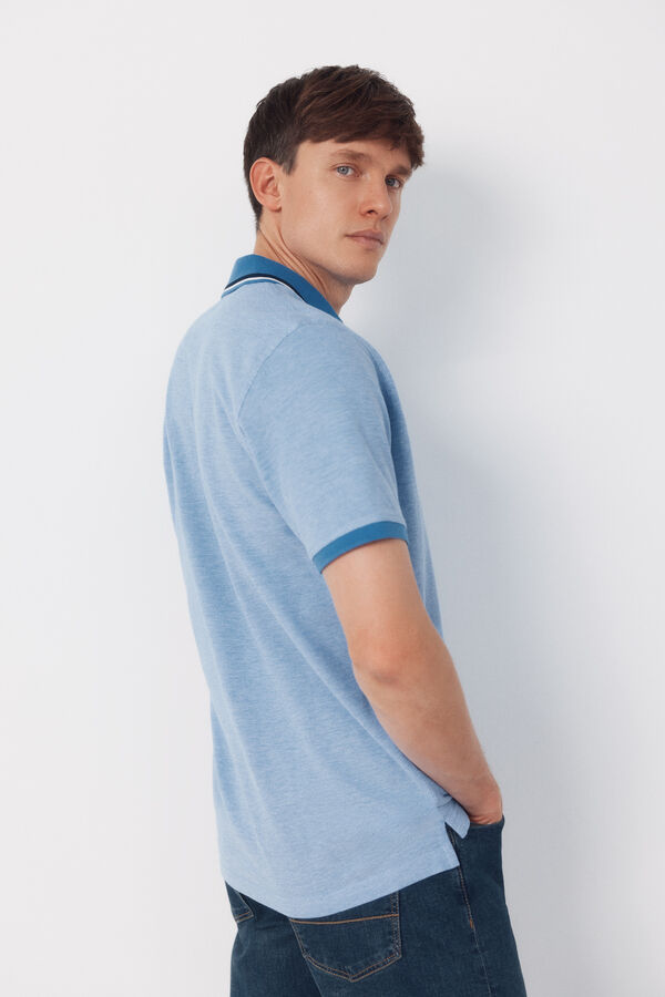Cortefiel Oxford polo shirt Blue