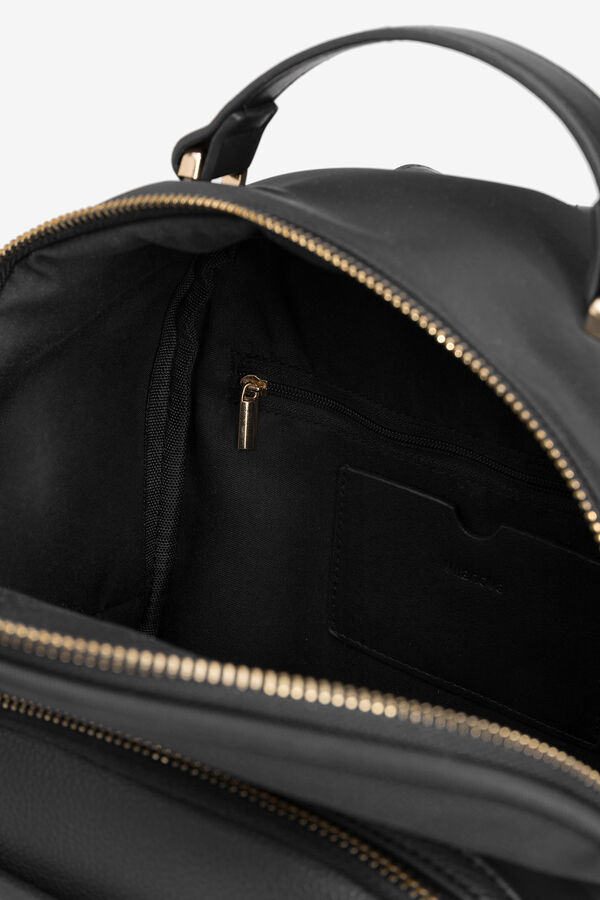 Vilanova Mochila com efeito couro Preto