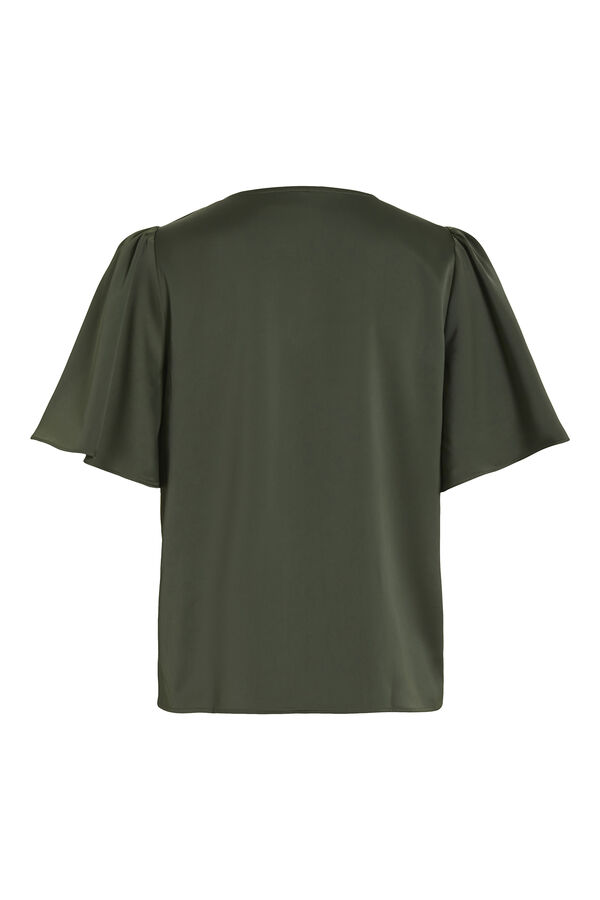 Cortefiel Short-sleeved blouse Green