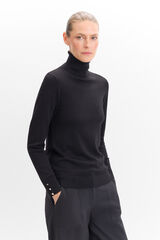 Cortefiel Polo neck jumper Black