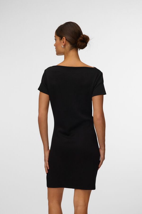Vero Moda Vestido curto de manga curta Preto