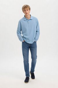 Selected Polo manga comprida relax