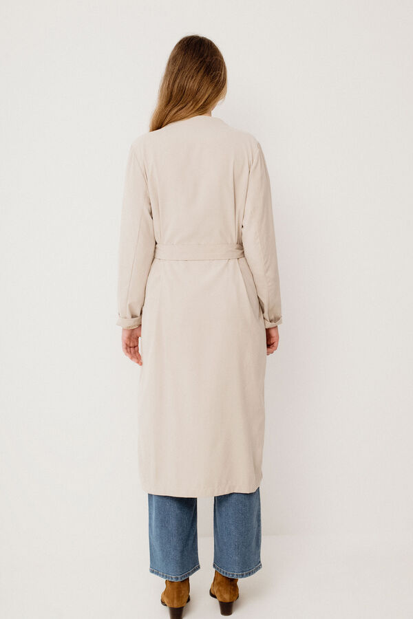 Vila Long knotted trench coat Cinzento