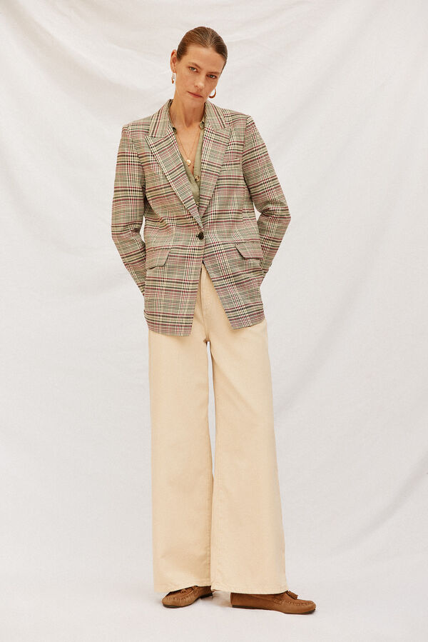 Cortefiel Checked blazer Maroon