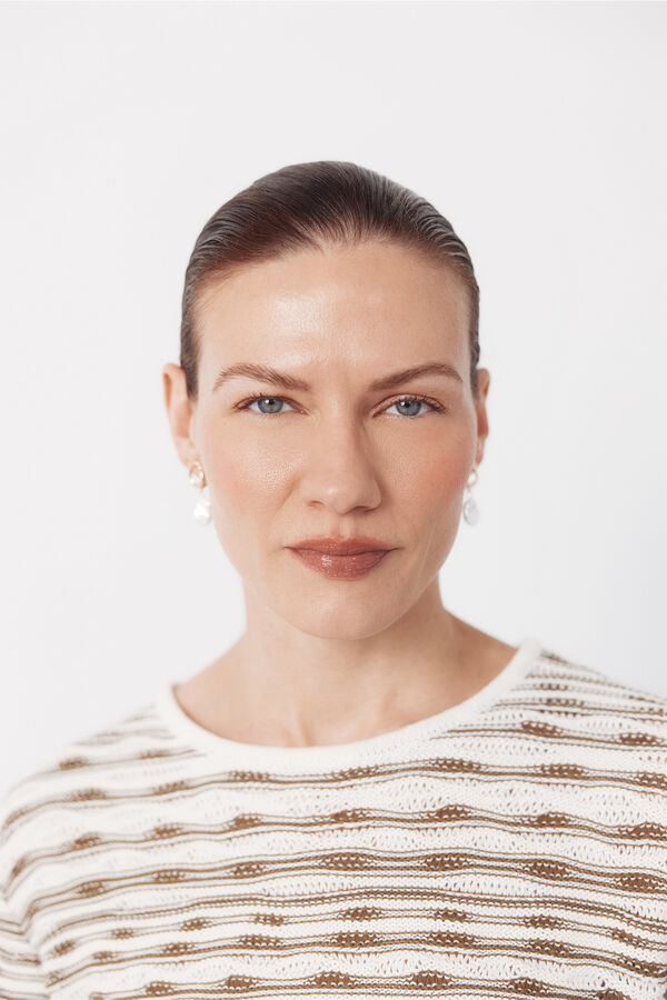 Cortefiel Jersey-knit textured jumper Kaki