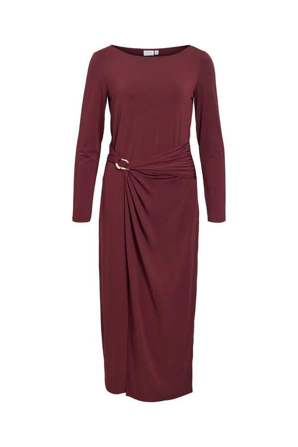 Vila Vestido midi com detalhe franzido Granada