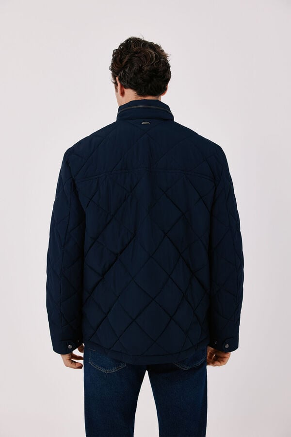 Cortefiel Diamond quilted field jacket Navy