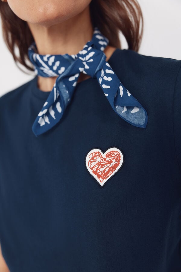 Cortefiel Little hearts t-shirt Navy
