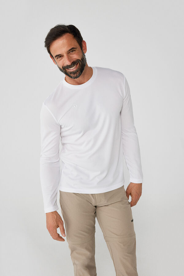 Cortefiel Technical long-sleeved T-shirt White