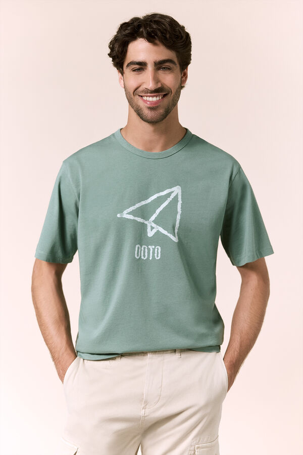 OOTO T-shirt com logo grande Verde