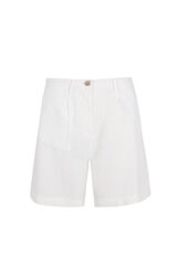 Cortefiel Plain linen bermuda shorts White