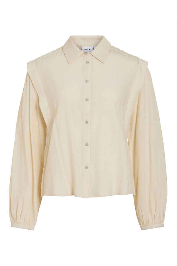 Vila Blusa de viscose com detalhes em lurex Cinzento