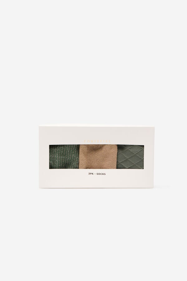 Cortefiel Pacote de meias de lurex Verde