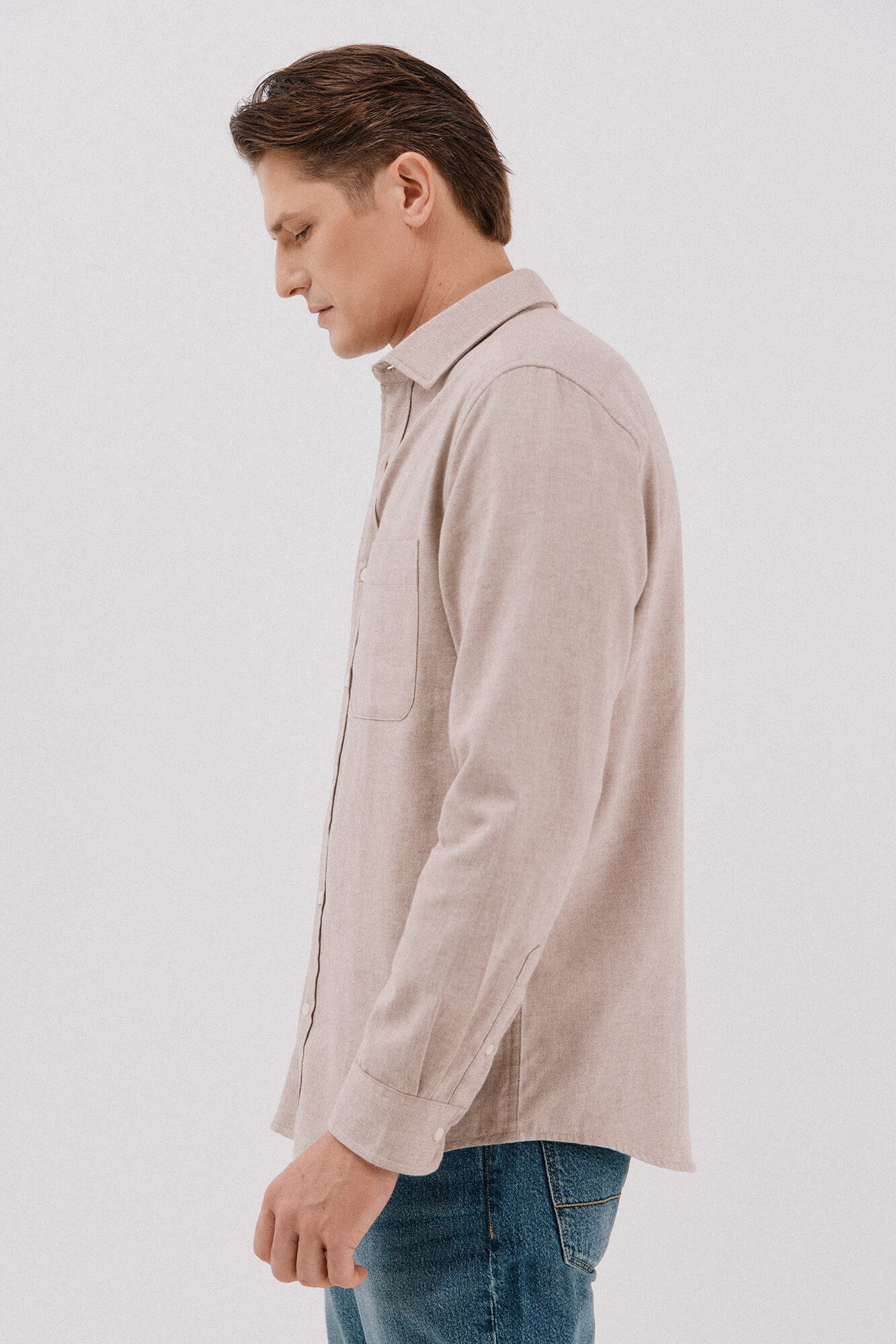 Cortefiel Flannel herringbone shirt